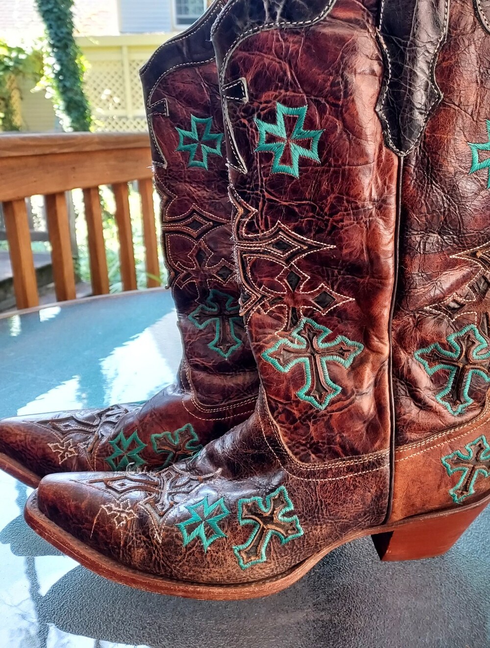Corral 3 Cross Leather Western Cowgirl Boots 9